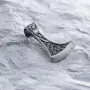 Серебряный кулон Топор со Щитом Иггдрасилья, Кельтским амулетом Спокойствия 7046 Оникс