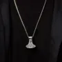Серебряный кулон - топор Шлем ужаса  7044 Оникс