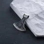 Серебряный кулон - топор Шлем ужаса  7044 Оникс