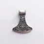 Серебряный кулон - топор Шлем ужаса  7044 Оникс