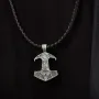 Серебряный кулон Молот с символами трискелиона и кельтского узла 7048 Оникс