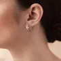 Серьги - кольца Гвоздь в желтом золоте (фианиты) с08343 Оникс