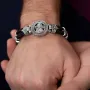 Серебряный браслет Господь Вседержитель (эбеновое дерево, оникс) 427 Оникс 23