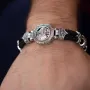 Серебряный браслет Господь Вседержитель (эбеновое дерево, оникс) 427 Оникс 23