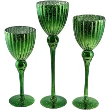Интерьерные подсвечники в наборе 30см 35см 40см Christmas Green DP218759 BonaDi Интерьерные подсвечники в наборе 30см 35см 40см Christmas Green DP218759 BonaDi