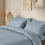 Двуспальная постель сатин с простыней на резинке CASHMERE Cosas Сизый 180х220 см