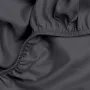Евро постель сатин с простыней на резинке SMOKY Cosas Антрацит 200х220 см