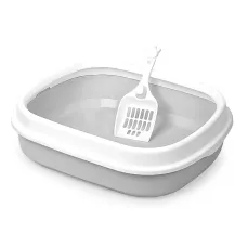Туалет лоток для кошек с лопаткой Taotaopets 225501 46*38*13 см Серый (11051-62350) Туалет лоток для кошек с лопаткой Taotaopets 225501 46*38*13 см Серый (11051-62350)