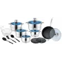 Набор кухонной посуды из нержавеющей стали с фритюрницей на 18 предметов No Brand BN-5003 (BN-5003_2063)