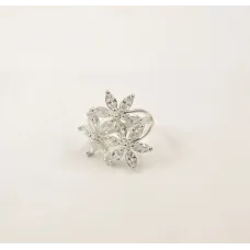 Кольцо три цветка Maxi Silver 8590 SE 15.5