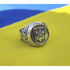 Кольцо с Украинским гербом Maxi Silver 5922 SE 19.5 Кольцо с Украинским гербом Maxi Silver 5922 SE 19.5