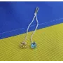 Серьги протяжки с желто-голубыми фианитами Maxi Silver 9223