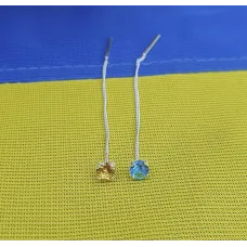 Серьги протяжки с желто-голубыми фианитами Maxi Silver 9223