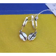 Серьги кофейное зерно Maxi Silver 9222