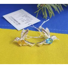 Пусеты колибри Maxi Silver 9218