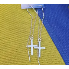 Серьги протяжки с крестики Maxi Silver 9197