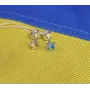 Пусеты с камнями желто голубые Maxi Silver 9194