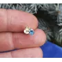 Пусеты с камнями желто голубые Maxi Silver 9194