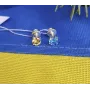 Пусеты с камнями желто голубые Maxi Silver 9194