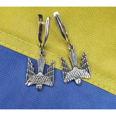 Сережки сокол тризуб Maxi Silver 9180