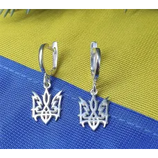 Серьги герб Maxi Silver 9162