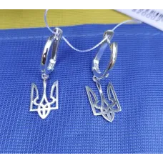 Серьги с тризубом Maxi Silver 9159
