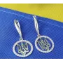 Серьги тризуб Украины Maxi Silver 9154