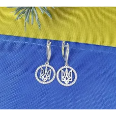 Серьги тризуб Украины Maxi Silver 9154 Серьги тризуб Украины Maxi Silver 9154
