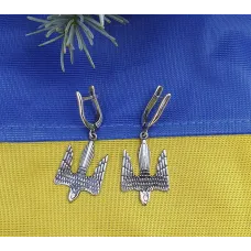 Серьги сокол тризуб Maxi Silver 9153