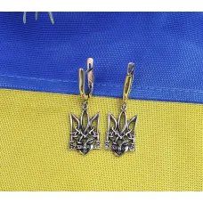 Серьги герб Украины Maxi Silver 9152