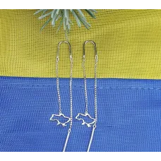 Сережки протяжки с картой Украины Maxi Silver 9150 Сережки протяжки с картой Украины Maxi Silver 9150