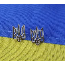 Пусеты герб Украины Maxi Silver 9147
