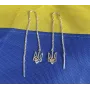 Сережки протяжки с гербом Украины Maxi Silver 9132