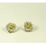 Серьги ромашка Maxi Silver 9076