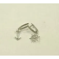 Серьги якорь и штурвал Maxi Silver 8889