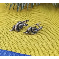 Серьги в виде змеи Maxi Silver 8885