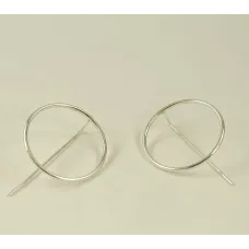 Серьги большой круг Maxi Silver 8784