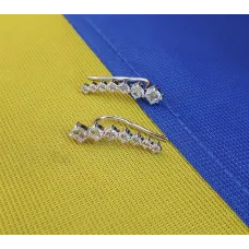 Сережки вдоль мочки уха Maxi Silver 8783 Сережки вдоль мочки уха Maxi Silver 8783