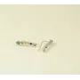 Сережки вдоль мочки уха с цветными камнями Maxi Silver 8781