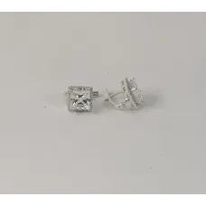 Серьги с квадратным белым камнем Maxi Silver 7932/1
