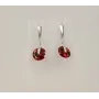 Серьги висюльки с красными камнями Maxi Silver 7938/1