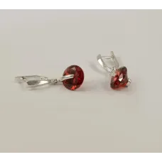 Серьги висюльки с красными камнями Maxi Silver 7938/1
