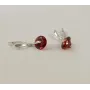 Серьги висюльки с красными камнями Maxi Silver 7938/1