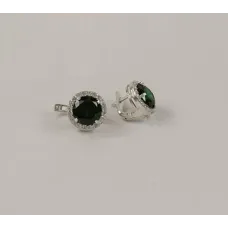 Сережки с зелеными камнями Maxi Silver 7955/1