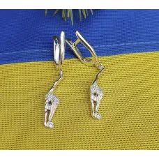 Сережки гимнастки Maxi Silver 8626 Сережки гимнастки Maxi Silver 8626