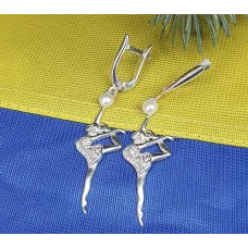 Серьги гимнастки Maxi Silver 8625