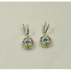 Серьги с цветными фианитами Maxi Silver 8622