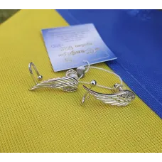 Серьги каффы крылья Maxi Silver 8618