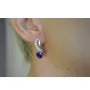 Серьги с камнем сердце Maxi Silver 8544