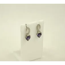 Серьги с камнем сердце Maxi Silver 8544